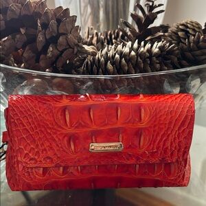 Brahmin Elora Flame Red Eyeglass Case Melbourne Leather NWT